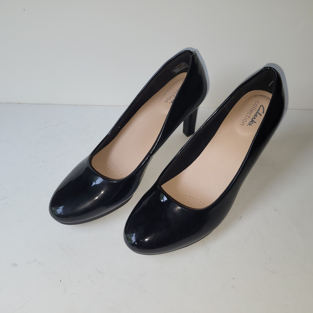 Clarks Shiny Black Women's Heels